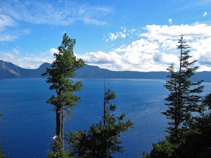 Blue water of the Crater Lake